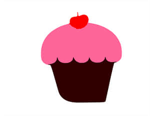 Pink Frosted Cupcake With Cherry PNG with transparent background