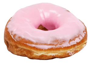 Pink Frosted Donut Isolated PNG image with transparent background