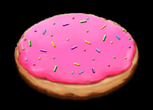 Frosted Cookie with Rainbow Sprinkles PNG with transparent background