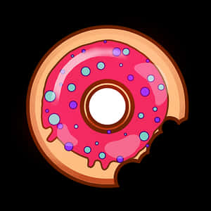 Pink Frosted Sprinkle Donut Graphic PNG image with transparent background