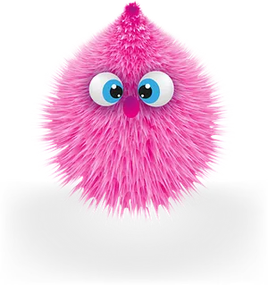 Pink_ Furry_ Creature_ Illustration PNG Image