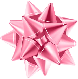 Pink Gift Bow Black Background PNG Image