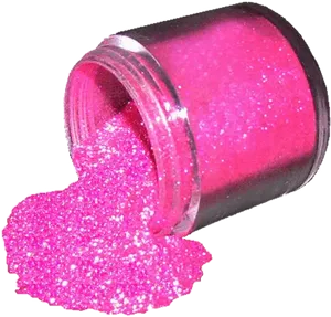 Pink Glitter Spilled From Jar PNG Image