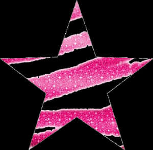 Pink Glitter Star Graphic PNG image with transparent background