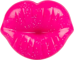 Pink Glossy Lips Artwork PNG Image