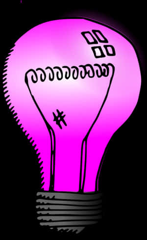Pink Glowing Light Bulb Illustration PNG image with transparent background