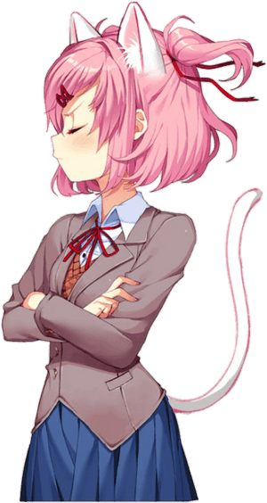 Doki Doki Literature Club Natsuki Neko, HD Png Download PNG image with transparent background