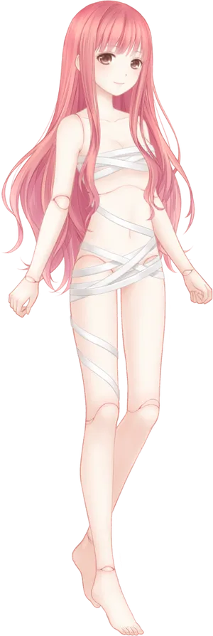 Pink Haired Anime Character PNG Image