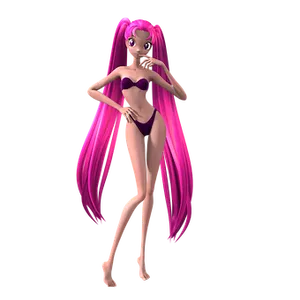 Pink Haired Anime Character Pose PNG Image