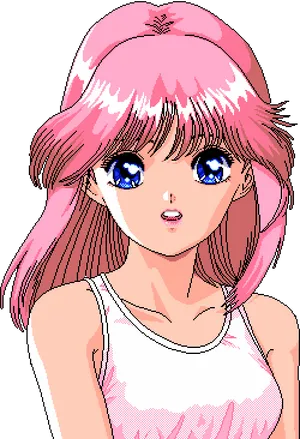 Pink Haired Anime Girl Portrait PNG Image