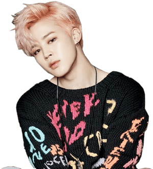 Pink Haired Personin Black Sweater PNG image with transparent background