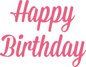 Pink Happy Birthday Script Font PNG Image