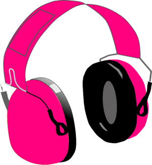 Pink Headphones Illustration PNG