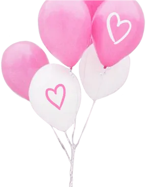 Pink Heart Balloons Kawaii PNG Image