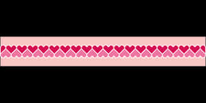 Pink Heart Border Banner PNG image with transparent background