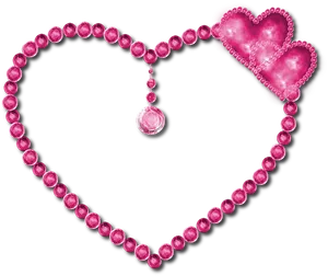 Pink Heart Bubbles Design PNG Image