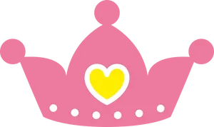 Pink Heart Crown Graphic PNG Image