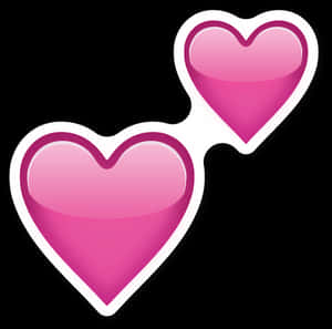 Pink Heart Glasses Emoji PNG image with transparent background