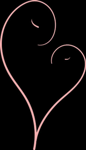 Pink Heart Line Art PNG image with transparent background