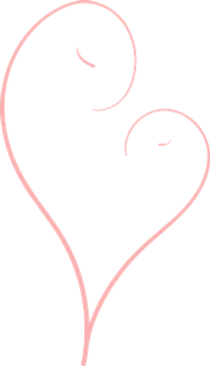 Pink Heart Line Art PNG Image