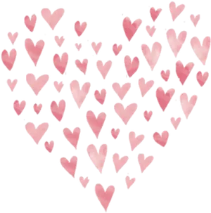 Pink Hearts Collage Tumblr PNG Image