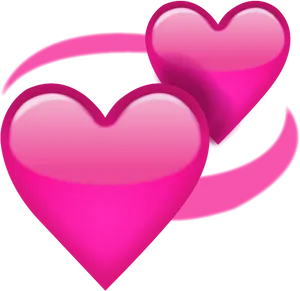 Pink Hearts Glowing Graphic PNG Image