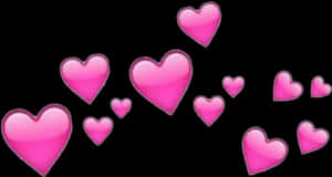 Pink Hearts Pattern Background PNG image with transparent background