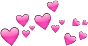 Pink Hearts Pattern Background PNG Image