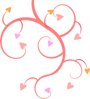 Pink Heartsand Swirls Pattern PNG Image