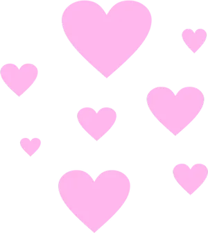 Pink Heartson Black Background PNG Image