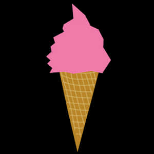 Pink Ice Cream Cone Summer Treat PNG image with transparent background