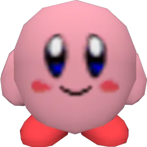 Pink Kirby Character Graphic PNG Image