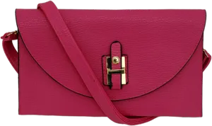 Pink Leather Crossbody Bag PNG Image