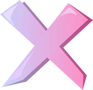 Pink Letter X Graphic PNG Image