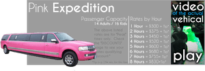 Pink Limousine Expedition Rental Details PNG image with transparent background