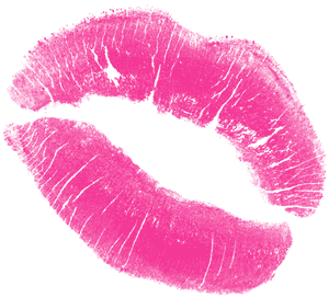 Pink Lip Print Graphic PNG image with transparent background