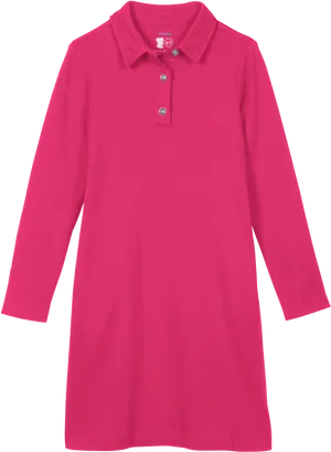 Pink Long Sleeve Polo Shirt PNG Image