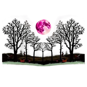 Pink Moon In Enchanted Forest Png 65 PNG Image