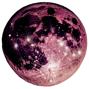 Pink Moon In Night Sky Png Mft PNG Image