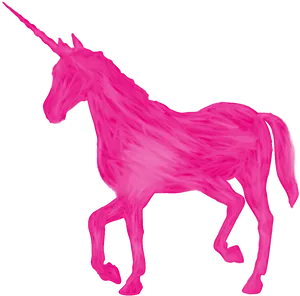 Pink Mythical Unicorn PNG Image