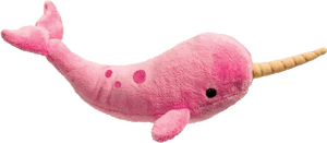 Pink Narwhal Stuffed Animal PNG image with transparent background