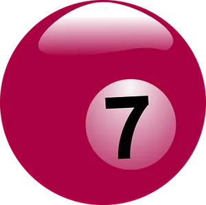 Pink Number7 Billiard Ball PNG Image