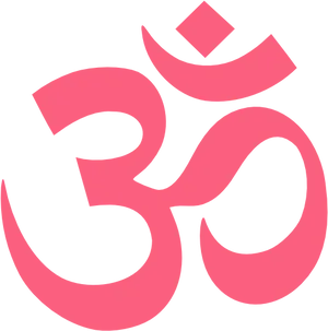 Pink Om Symbol Graphic PNG Image