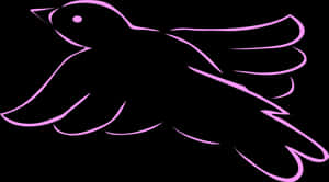 Pink Outlined Bird Silhouette PNG image with transparent background