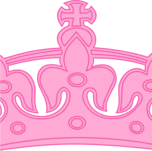 Pink Outlined Crown Graphic PNG Image