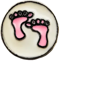 Pink Outlined Feet Pin PNG Image