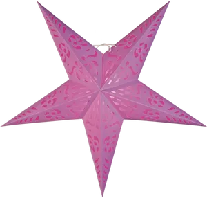 Pink Paper Star Lantern PNG Image