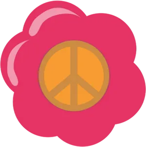 Pink Peace Flower Graphic PNG Image