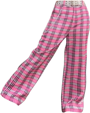 Pink Plaid Pants PNG Image