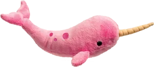 Pink Plush Narwhal Toy PNG Image